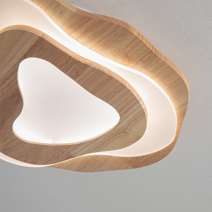 HMR - Nordic Oak Wood Flush Mount LED Irregular Shape Ceiling Light