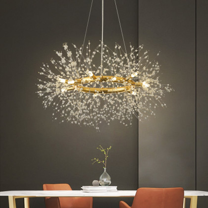 HMR - Mid Century Modern 12-Light Crystal Firework Sputnik Chandelier Pendant Ceiling Light