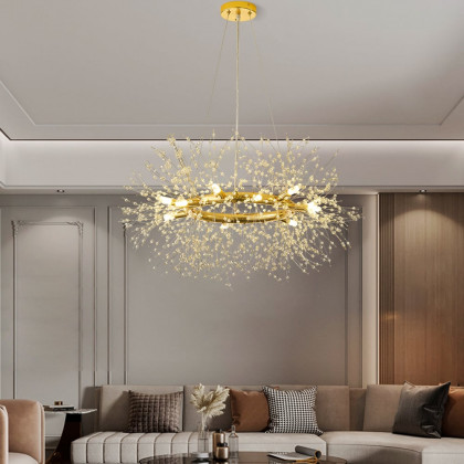 HMR - Mid Century Modern 12-Light Crystal Firework Sputnik Chandelier Pendant Ceiling Light