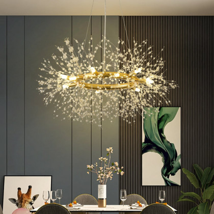HMR - Mid Century Modern 12-Light Crystal Firework Sputnik Chandelier Pendant Ceiling Light