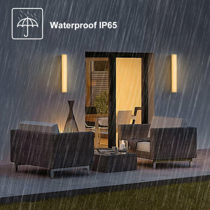 HMR - 34" LED Outdoor Wall Lighting Modern Waterproof IP65 Outside Wall Sconce for House