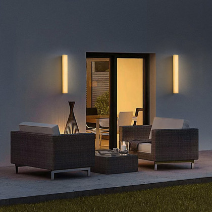 HMR - 34" LED Outdoor Wall Lighting Modern Waterproof IP65 Outside Wall Sconce for House