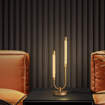 HMR - Gold Candle-Stick Table Lamp Built-in LED Modern Portable Desk Lamp