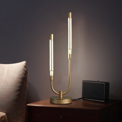 HMR - Gold Candle-Stick Table Lamp Built-in LED Modern Portable Desk Lamp