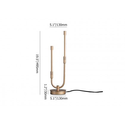 HMR - Gold Candle-Stick Table Lamp Built-in LED Modern Portable Desk Lamp