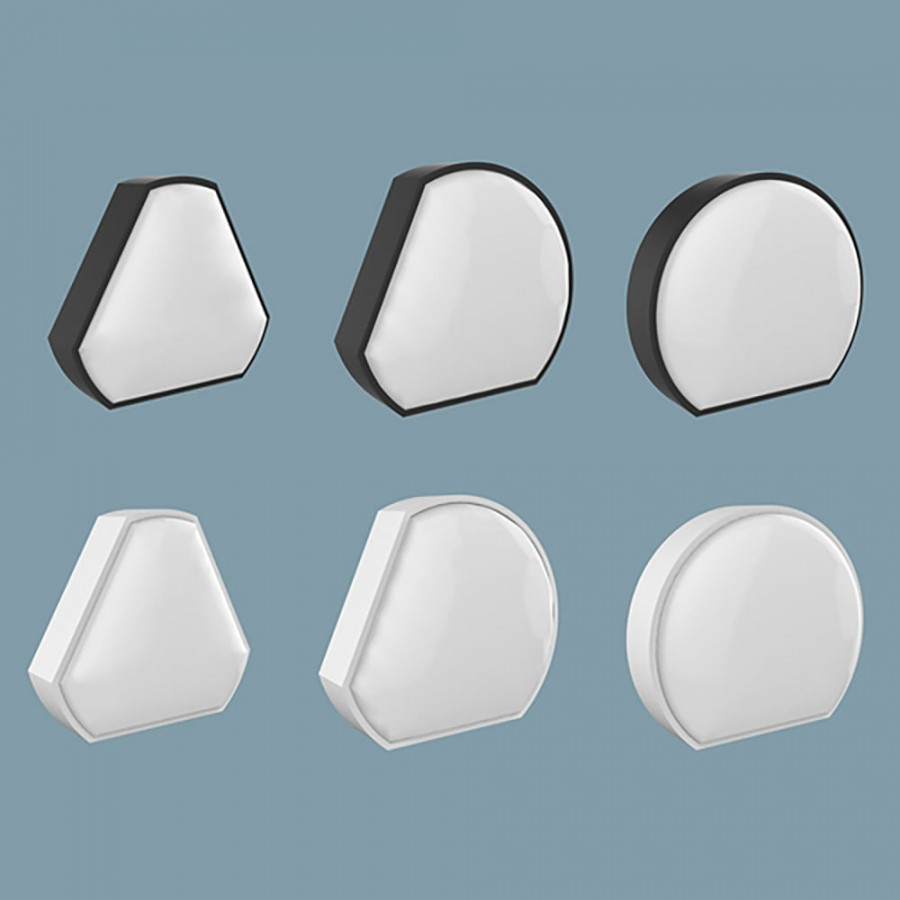 HMR - Modern Triangle LED Warm Light Acrylic Flush Mount Ceiling Light in Black & White