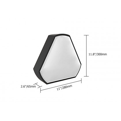 HMR - Modern Triangle LED Warm Light Acrylic Flush Mount Ceiling Light in Black & White