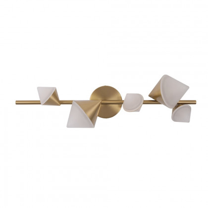HMR - 5-Light Modern Gold Bathroom Vanity LED Wall Light Fixtures with White Shade