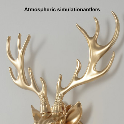 HMR - Europen Retro Gold Deer Resin Wall Sconce 1-Light Indoor Wall Mount Light