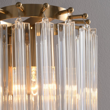 HMR - Modern Luxury Tiered Clear Glass1-Light Gold & Brass Wall Lighting