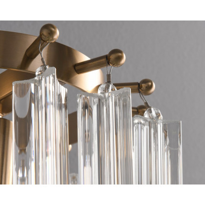 HMR - Modern Luxury Tiered Clear Glass1-Light Gold & Brass Wall Lighting