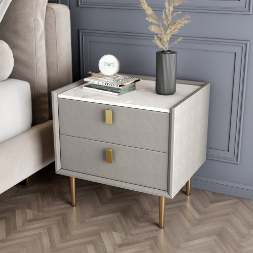 HMR - Modern 2-Drawer Nightstand