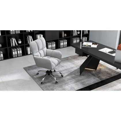 HMR Cabstract Series Modern 71" Office Desk with Drawer - Black