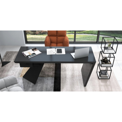HMR Cabstract Series Modern 71" Office Desk with Drawer - Black