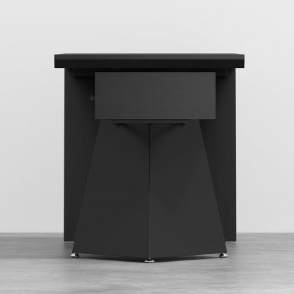 HMR Cabstract Series Modern 63" Office Desk with Drawer - Black
