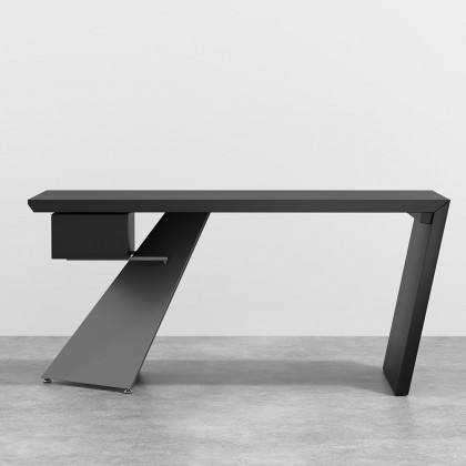 HMR Cabstract Series Modern 63" Office Desk with Drawer - Black
