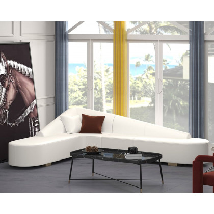 HMR - Modern 6-Seater L-Shaped Corner Faux Leather Upholstery Sectional Sofa