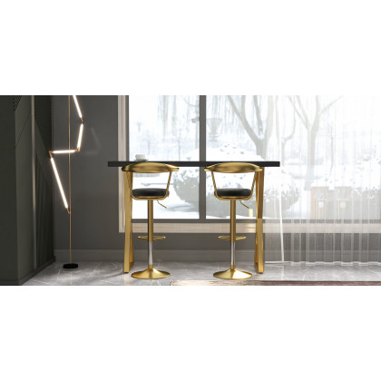 HMR - Modern Adjustable Swivel Bar Stools or Counter Stools with Velvet Upholstery (Single)