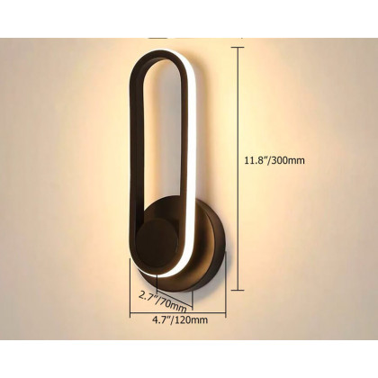 HMR - Modern Indoor Oval Wall Sconce with LED Rotated