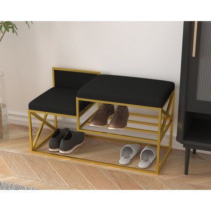 HMR - Modern Bench with PU Leather Upholstered