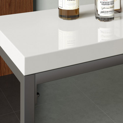 HMR - 59" Industrial Rectangular White Bar Height Table Dining Table for Breakfast Nook