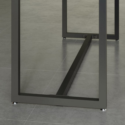 HMR - 59" Industrial Rectangular White Bar Height Table Dining Table for Breakfast Nook