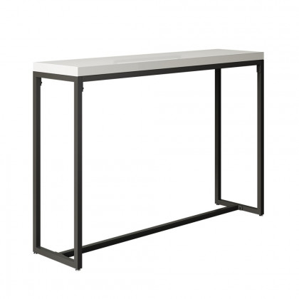 HMR - 59" Industrial Rectangular White Bar Height Table Dining Table for Breakfast Nook