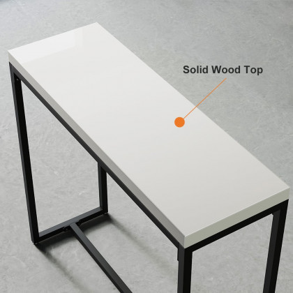 HMR - 59" Industrial Rectangular White Bar Height Table Dining Table for Breakfast Nook