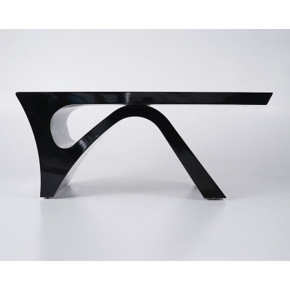 HMR Modern Computer Desk Rectangular Office Desk with Pedestal Base - Black, 71"