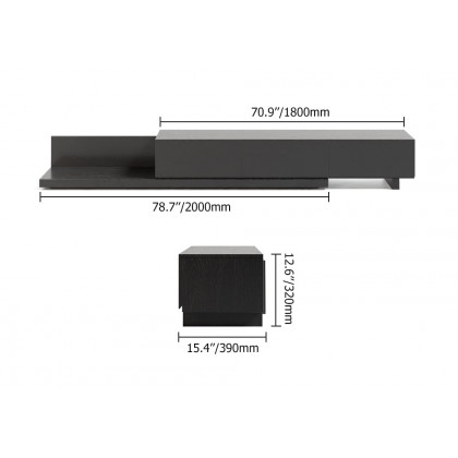 HMR Extendable Floor TV Stand with 3 Drawers (71"-120") - Black
