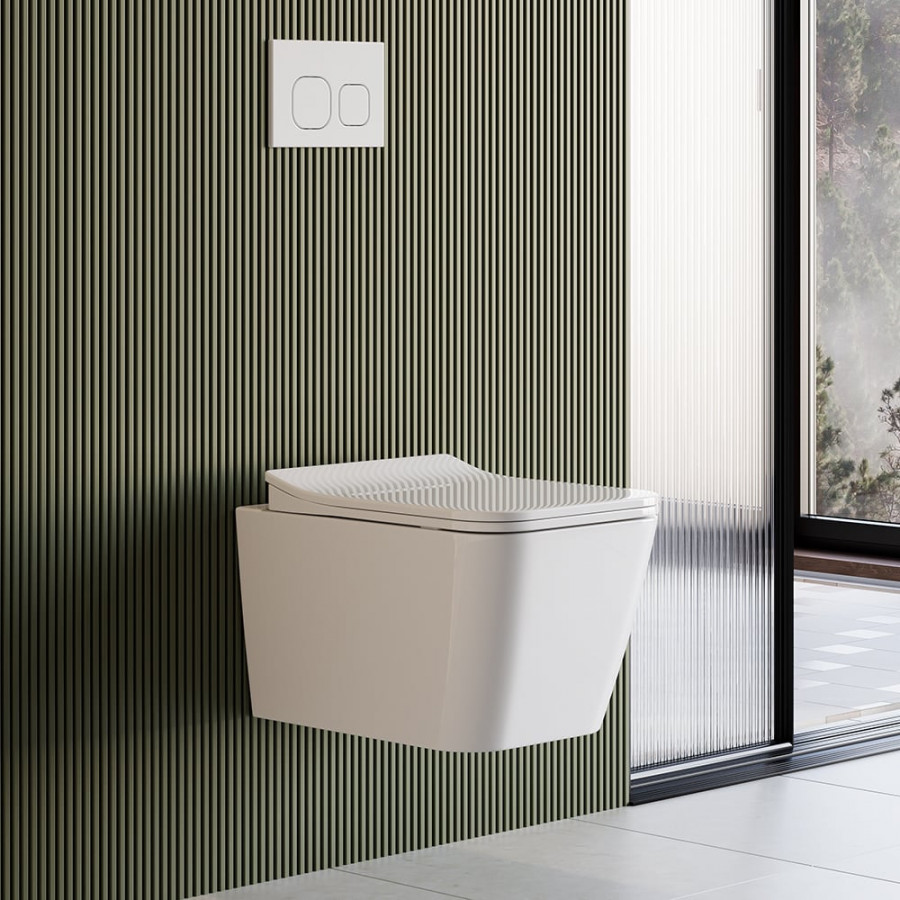 HMR - Wall-Hung Toilet with In-Wall Tank and Carrier System in White