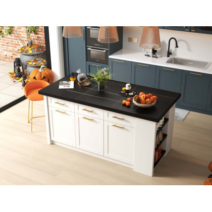 HMR - Commercial 3-Function Pull Down Kitchen Sink Faucet with Deck Plate in Black