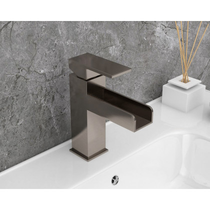 HMR - Modern Single Handle 1-Hole Waterfall Bathroom Sink Faucet