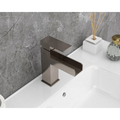 HMR - Modern Single Handle 1-Hole Waterfall Bathroom Sink Faucet