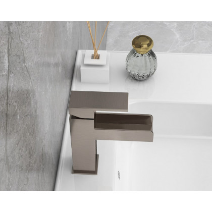 HMR - Modern Single Handle 1-Hole Waterfall Bathroom Sink Faucet