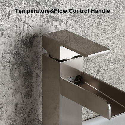 HMR - Modern Single Handle 1-Hole Waterfall Bathroom Sink Faucet