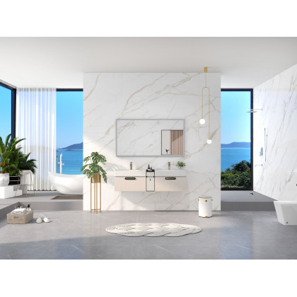 HMR - Modern Single Handle 1-Hole Waterfall Bathroom Sink Faucet