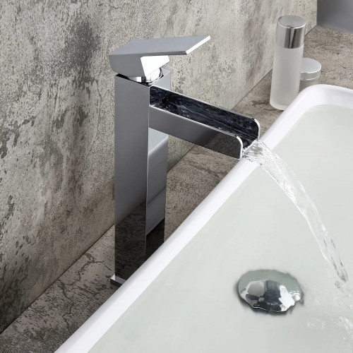 HMR - Modern Waterfall Bathroom Vessel Sink Faucet