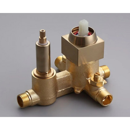 HMR Modern Waterfall Wall-Mount Bathtub Faucet with Handshower - Brushed Gold