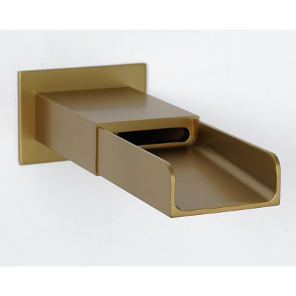 HMR Modern Waterfall Wall-Mount Bathtub Faucet with Handshower - Brushed Gold