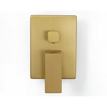 HMR Modern Waterfall Wall-Mount Bathtub Faucet with Handshower - Brushed Gold