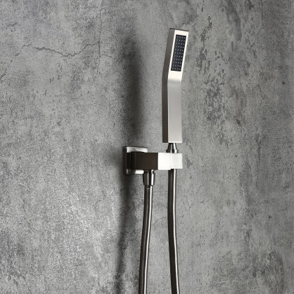 HMR - Ceiling Mount Shower System with Pressure Balance Valve and Trim in 12", Brushed Nickel