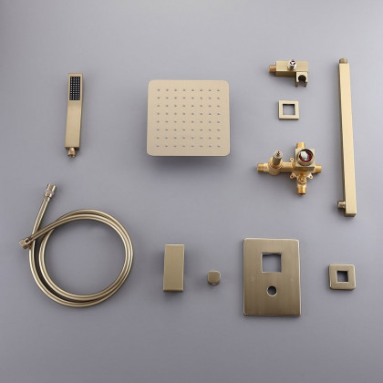 HMR - Wall Mounted Shower System with Handheld Pressure Balance Valve in 12"