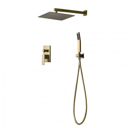 HMR - Wall Mounted Shower System with Handheld Pressure Balance Valve in 12"