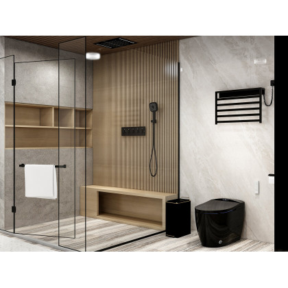 HMR Modern 12" Wall Mounted Shower System with Handheld Shower Pressure Balance Valve - Brushed Nickel