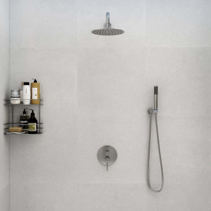 HMR - Wall Mounted Rain Shower System with Handheld Shower Set Solid Brass in Shower Head 12"