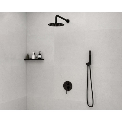 HMR - Modern 10" Wall Mounted Rain Shower System with Handheld Shower Set