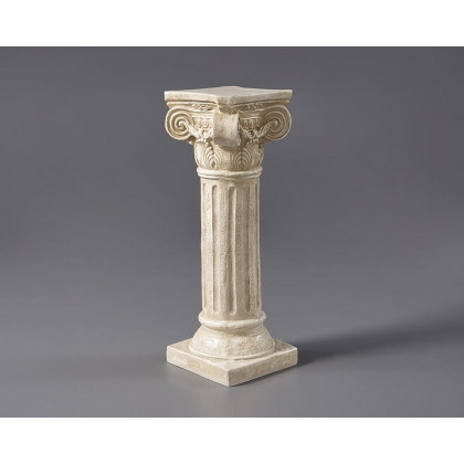 HMR - 32.3" Tall Vintage Corinthian Pillars Square Pedestal Plant Stand Indoor Decor Art White