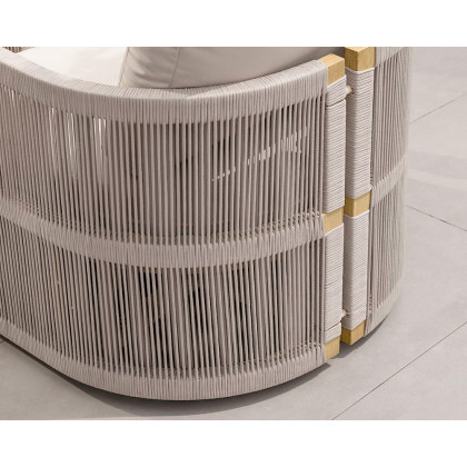 HMR - 4-Pieces Modern Aluminum & Rope Outdoor Sofa Set with Coffee Table