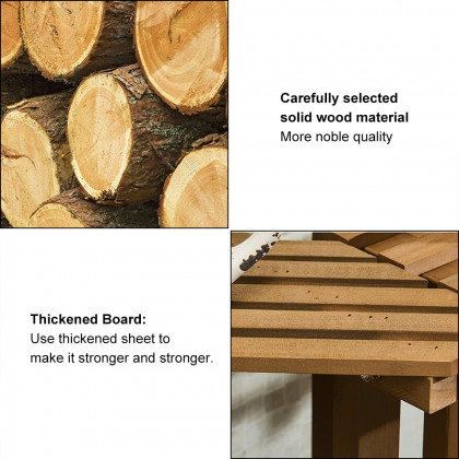 HMR - 4 Tier Multifunctional Tall Tiered Wood Outdoor Plant Stand Display Shelf Rack Natural